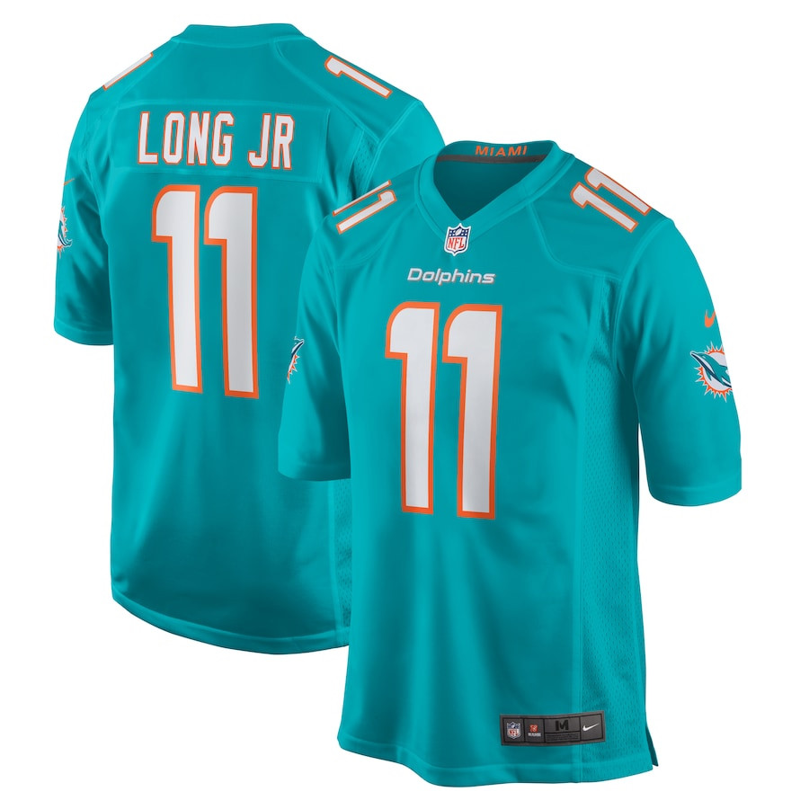David Long Jr. 11 Miami Dolphins Game Aqua NFL Jersey Men's