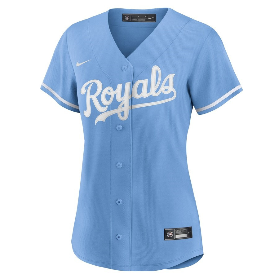 Kansas City Royals Alternate Team Logo Light Blue MLB Jersey Women's