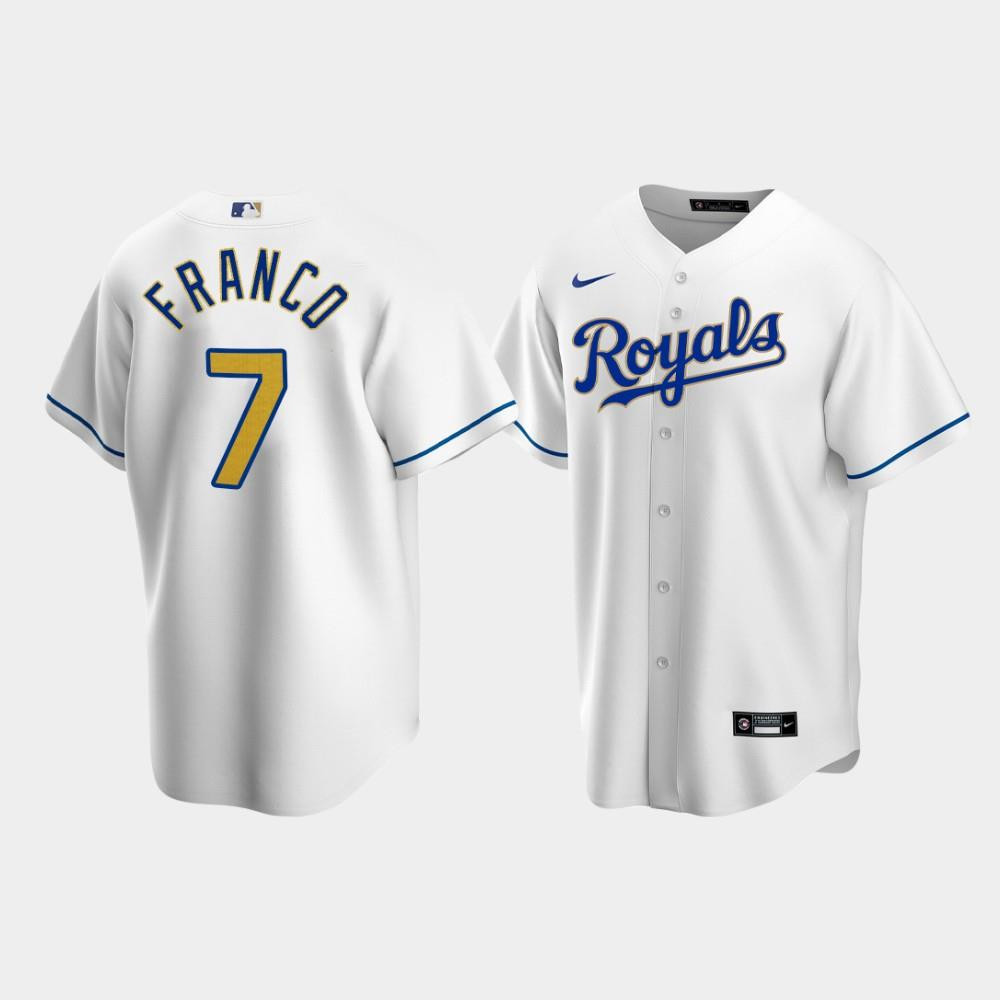 Kansas City Royals Maikel Franco 7 White Home MLB Jersey Men's