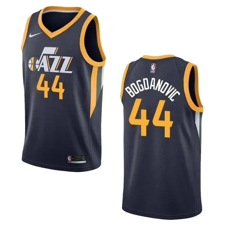 Utah Jazz 44 Bojan Bogdanovic Icon Swingman Navy NBA Jersey Men's