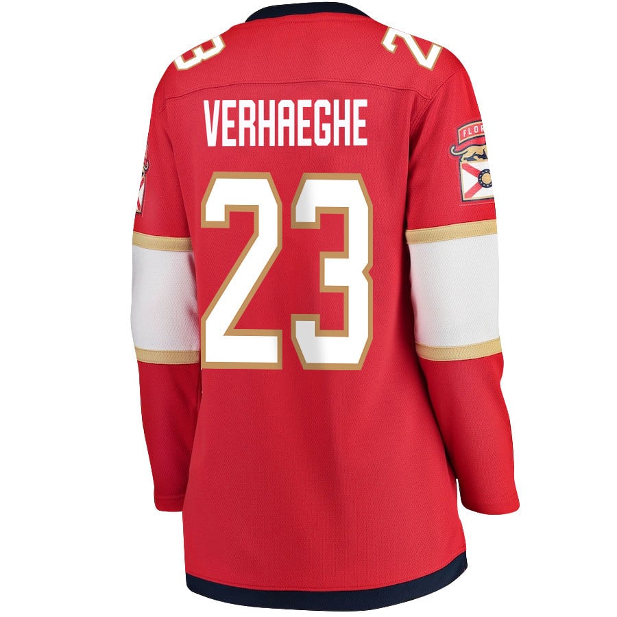 Carter Verhaeghe 23 Florida Panthers 2024 STANLEY CUP Final Home Breakaway Red NHL Jersey Women's