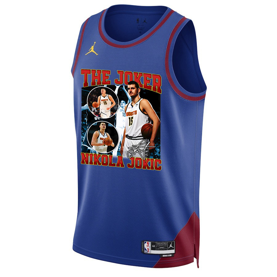 Nikola Jokic The Joker's Legacy Denver Nuggets 2023 Champions Swingman Blue NBA Jersey Men's