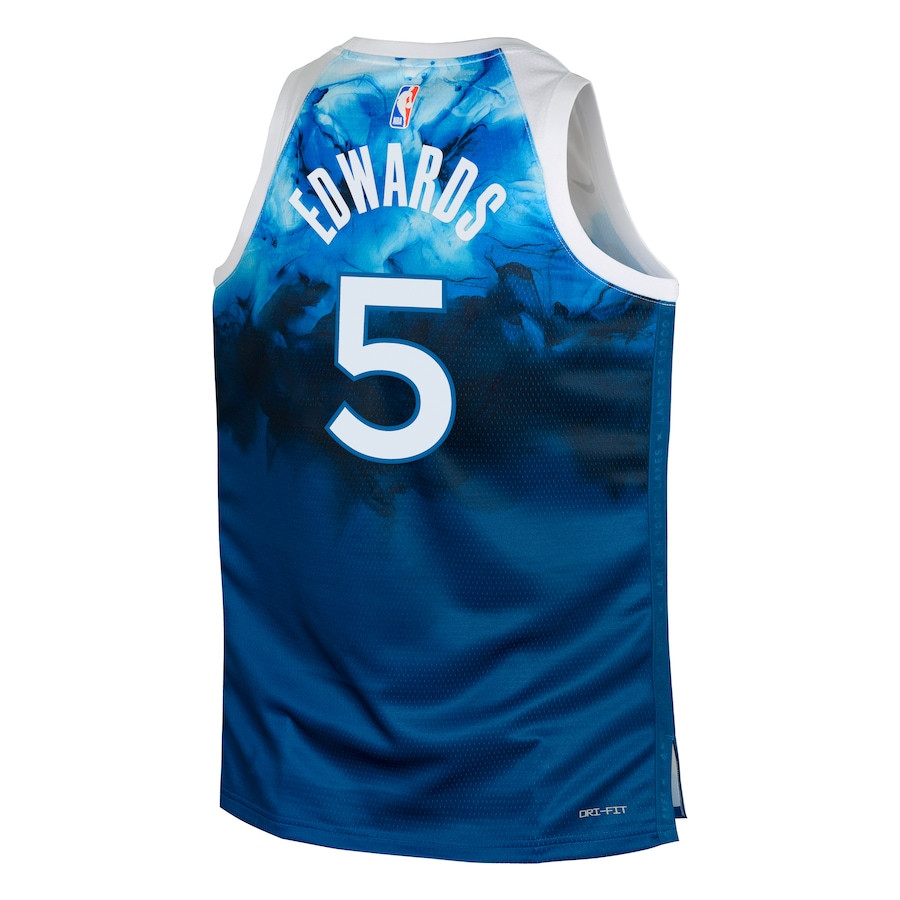 Anthony Edwards 5 Minnesota Timberwolves 2023/24 City Edition Swingma Blue NBA Jersey Youth