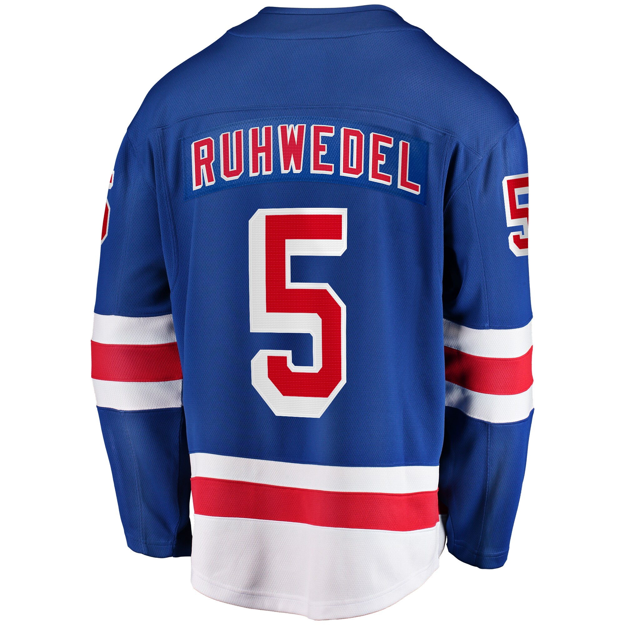 New York Rangers Chad Ruhwedel Blue Home Premier Breakaway Player NHL Jersey Men's
