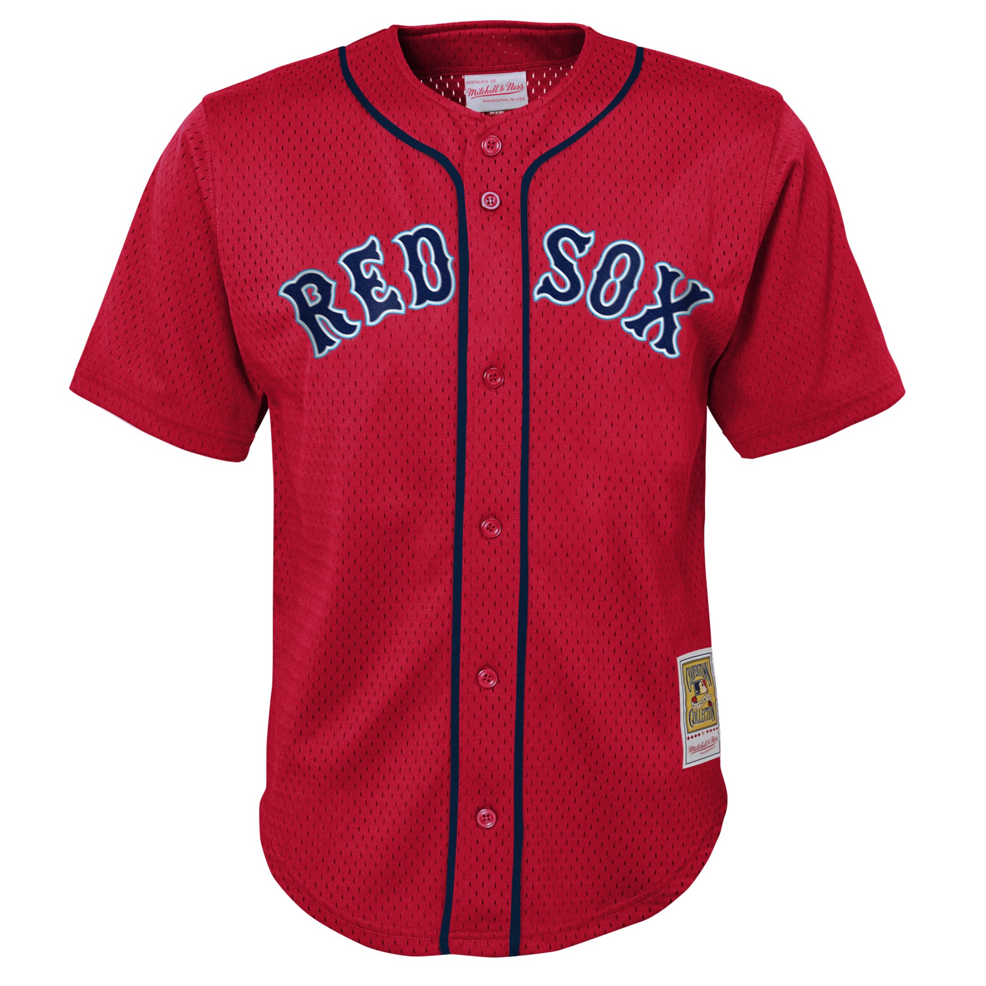 Preschool Boston Red Sox David Ortiz Mitchell Ness Red Cooperstown Collection Mesh Batting Practice MLB Jersey Men's