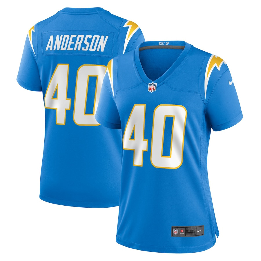 Stephen Anderson 40 Los Angeles Chargers Game Powder Blue NFL Jersey Women's