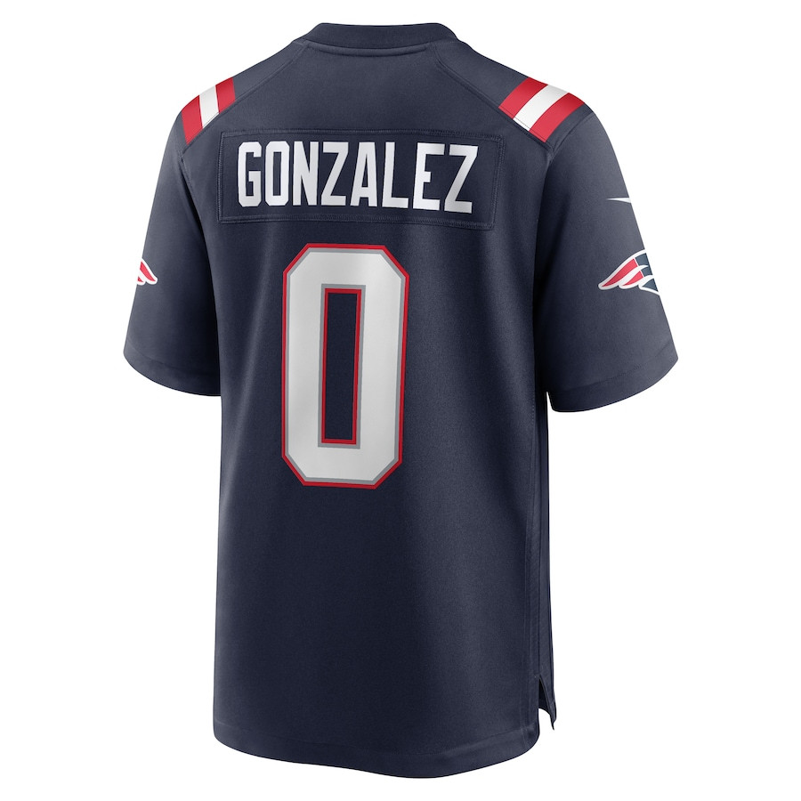 Christian Gonzalez 0 New England Patriots Team Game Navy NFL Jersey Men's