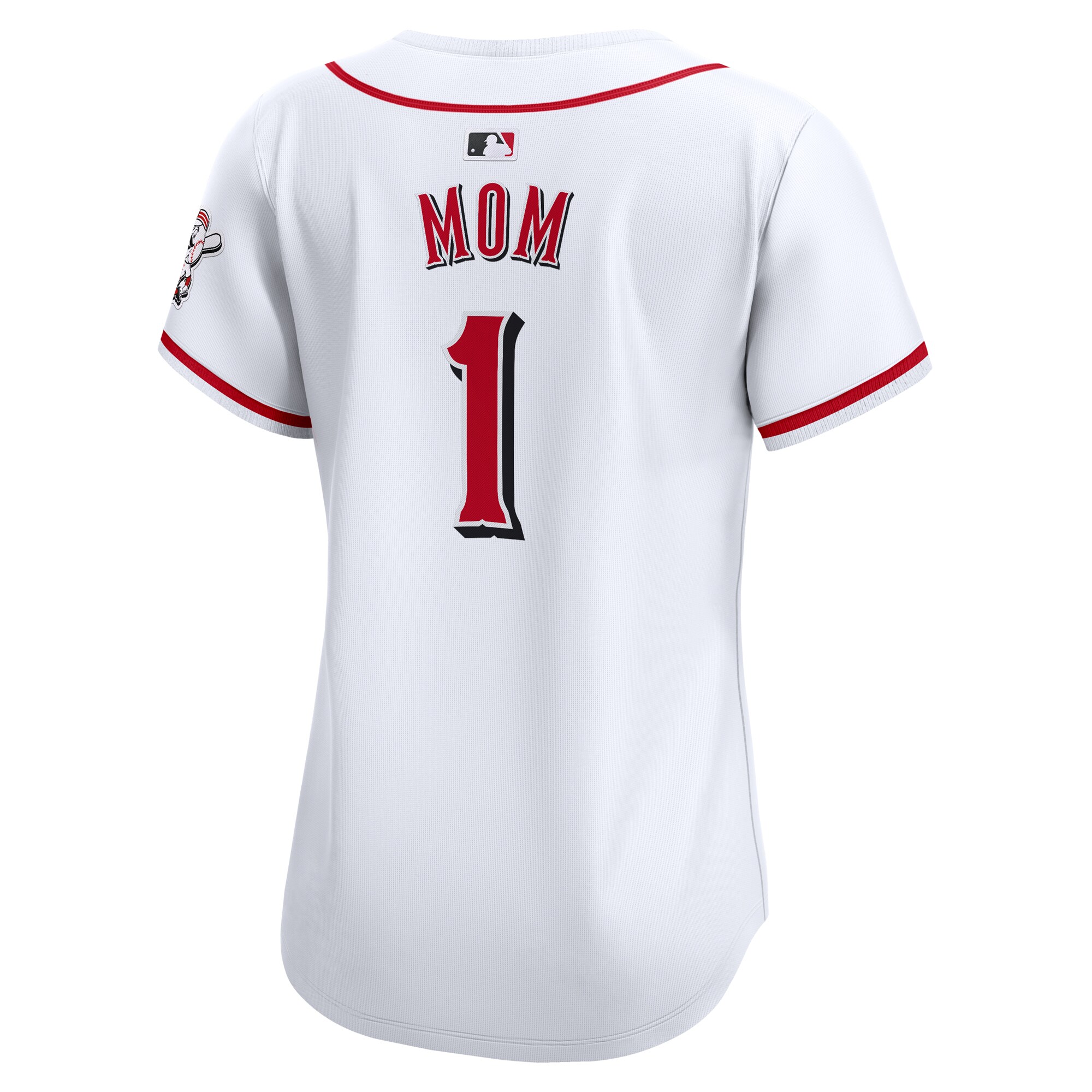 Cincinnati Reds White #1 Mom Home Limited MLB Jersey Women's