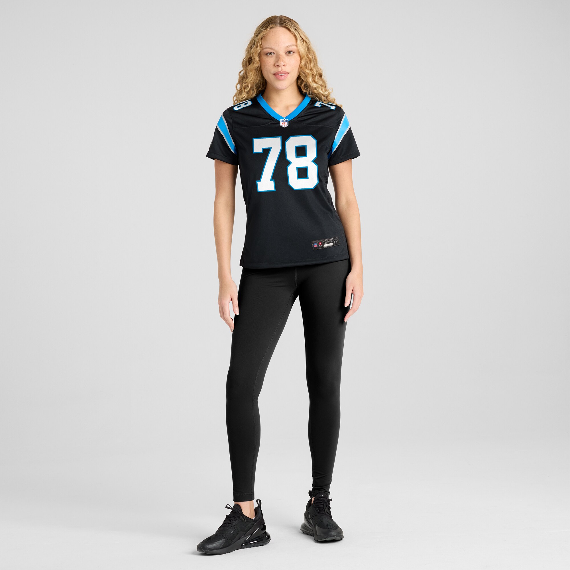 Carolina Panthers Jayden Peevy Black Game NFL Jersey Women's