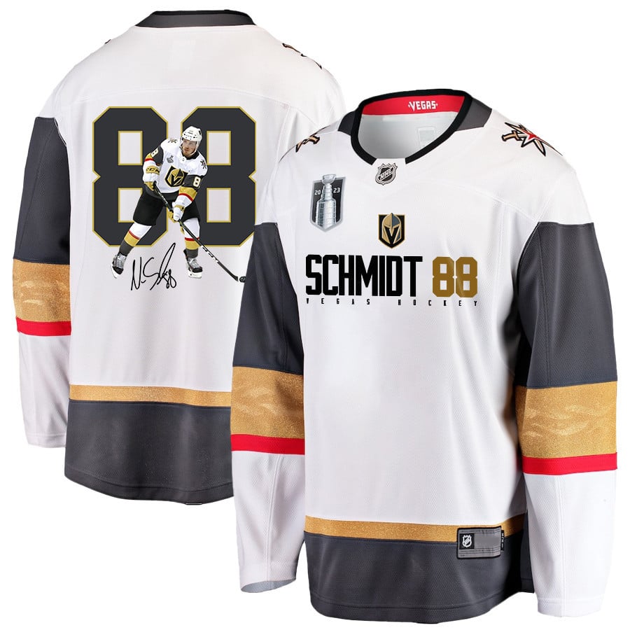 Nate Schmidt 88 Vegas Golden Knights Defensive Anchor 2023 Champions Stanley Cup White NHL Jersey Men's