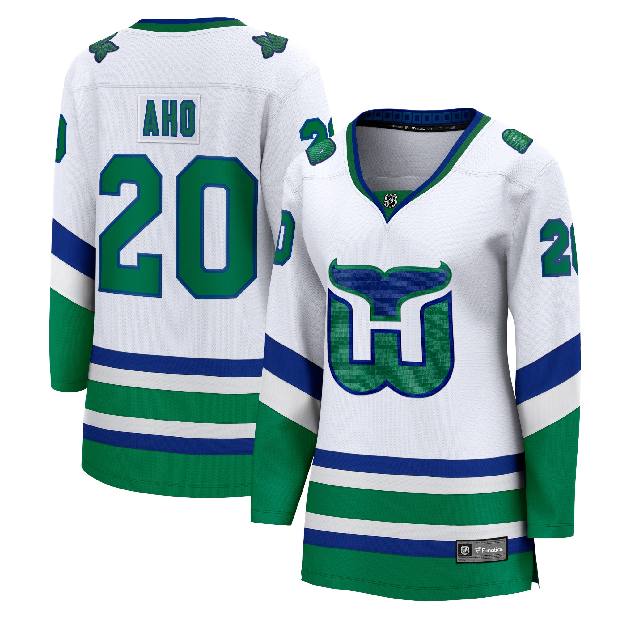 Carolina Hurricanes Sebastian Aho White Whalers Premier Breakaway NHL Jersey Women's