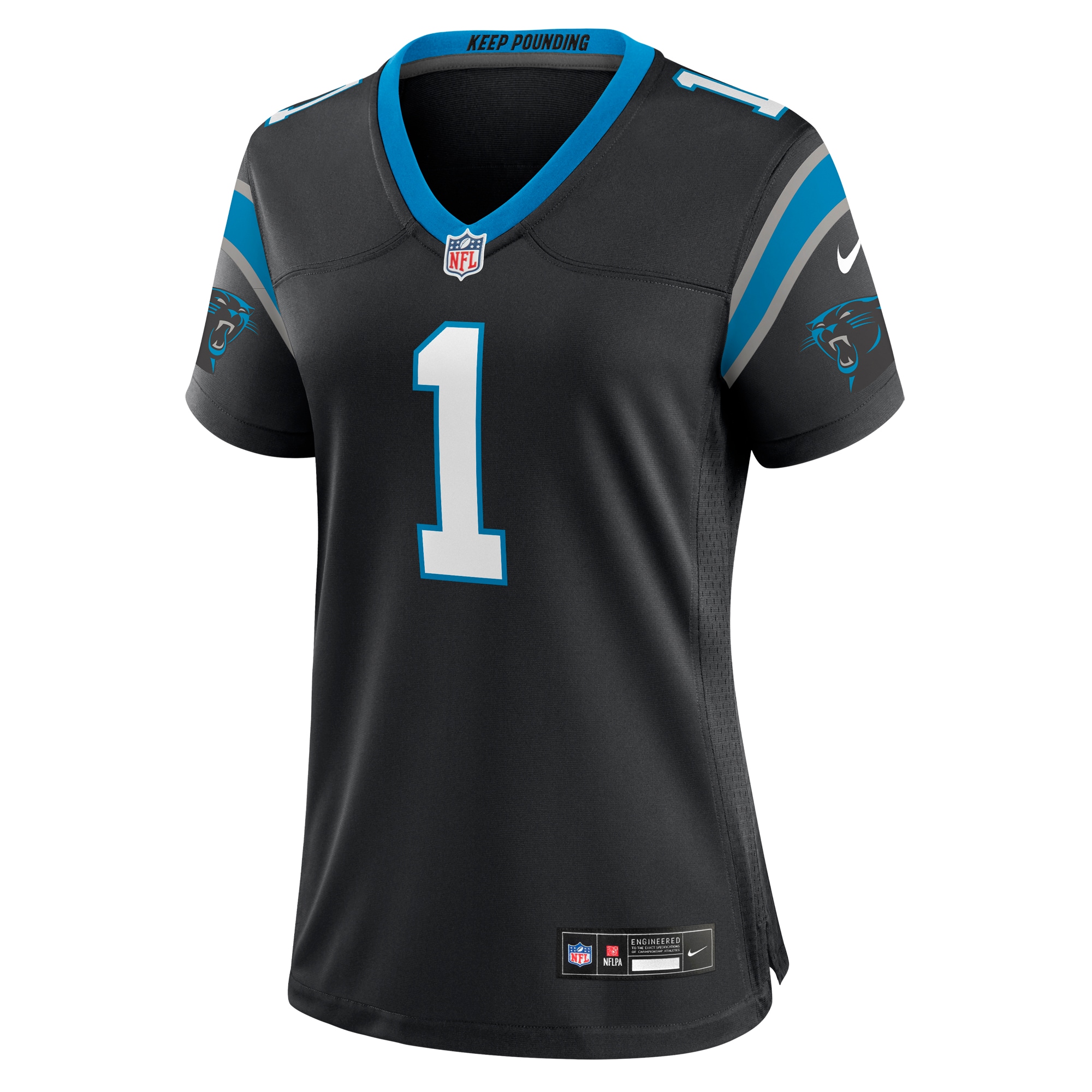 Carolina Panthers Number 1 Mom Black Game NFL Jersey Women's