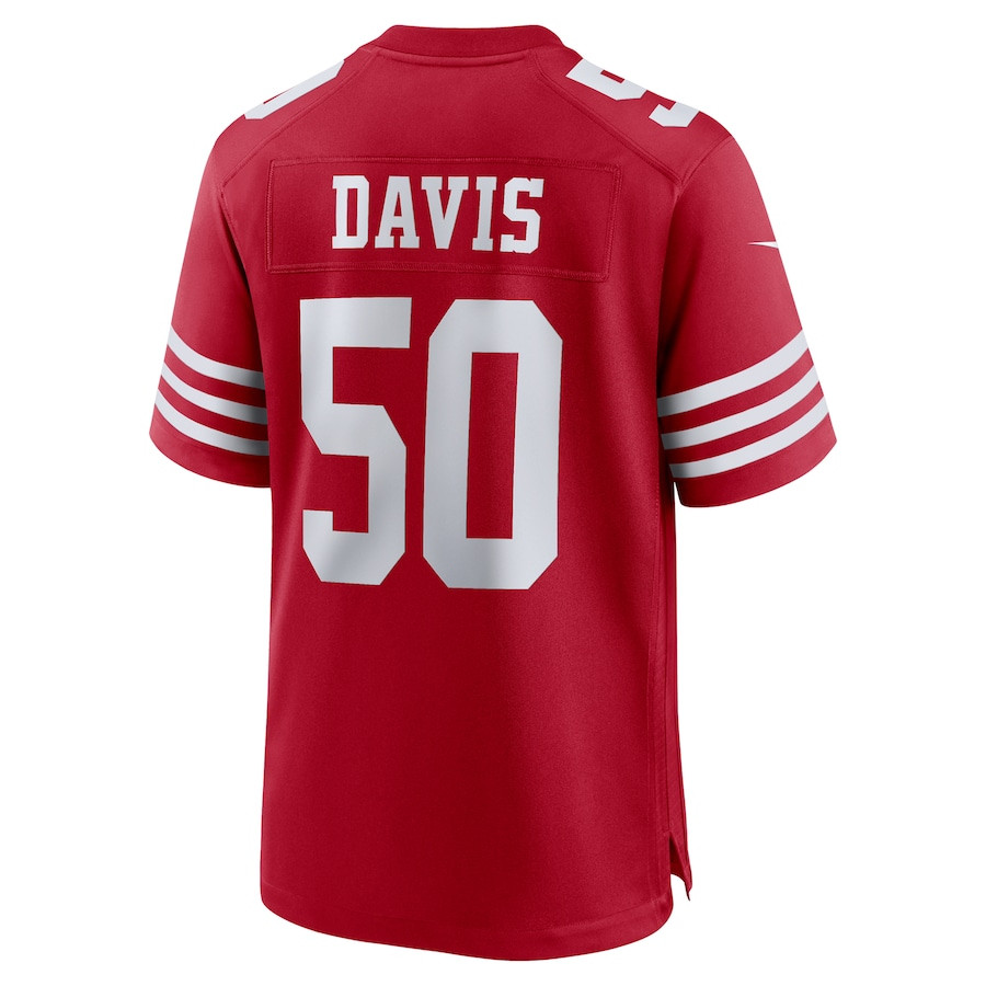 Khalil Davis 50 San Francisco 49ers Game Scarlet NFL Jersey Men's