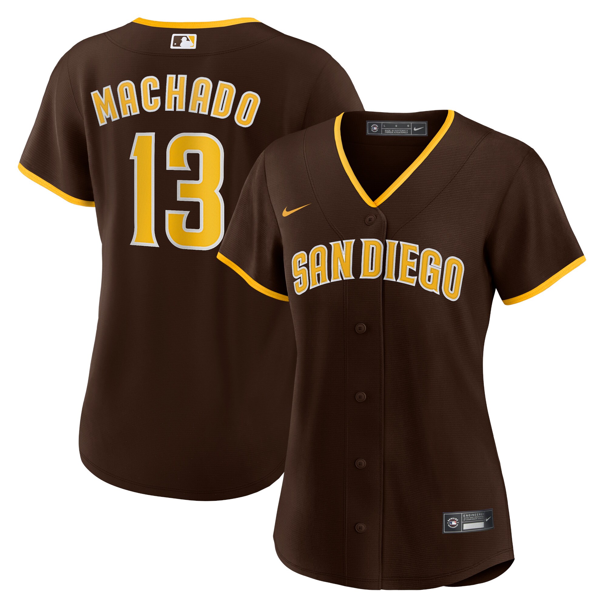 San Diego Padres Manny Machado Brown Road Player MLB Jersey Women's