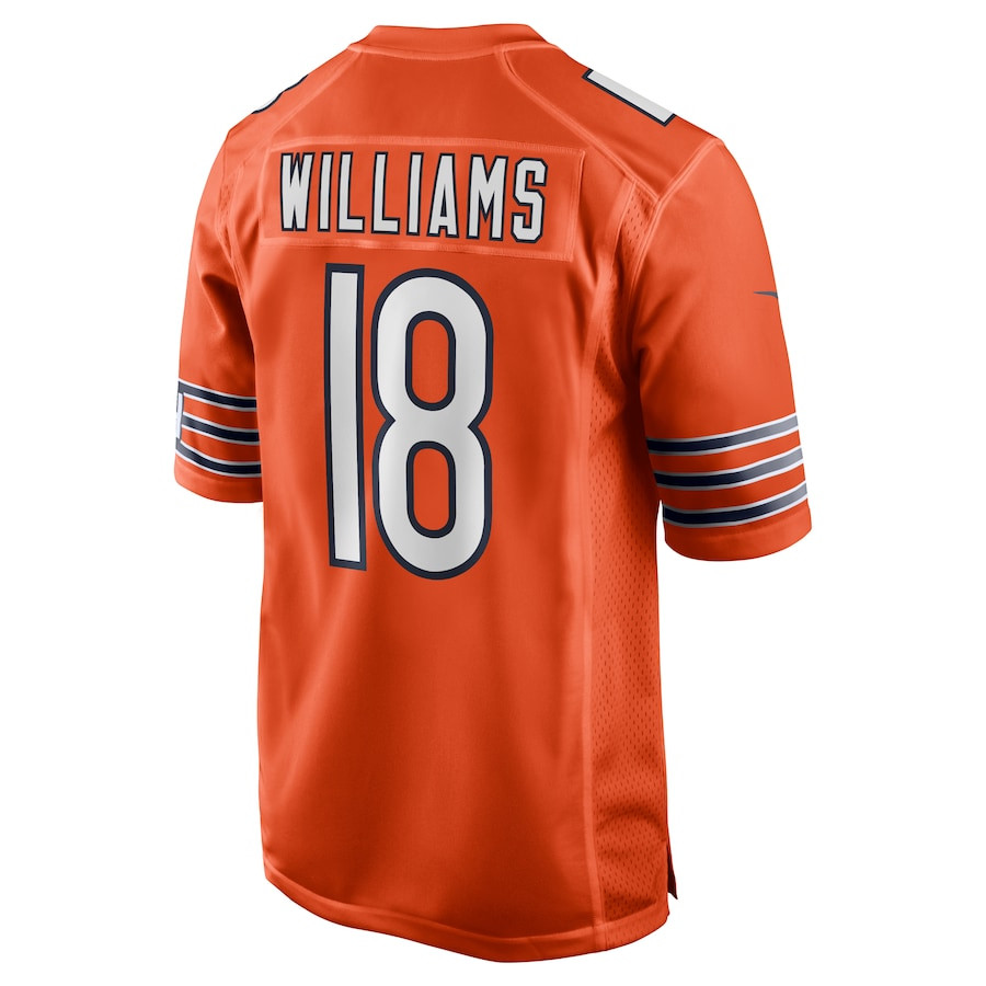 Caleb Williams 18 Chicago Bears Alternate 2024 Draft First Round Pick Player Game Orange NFL Jersey Men's
