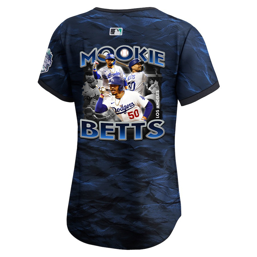 Mookie Betts 50 Los Angeles Dodgers Posture 2023 All Star Game Limited Player Royal MLB Jersey Women's