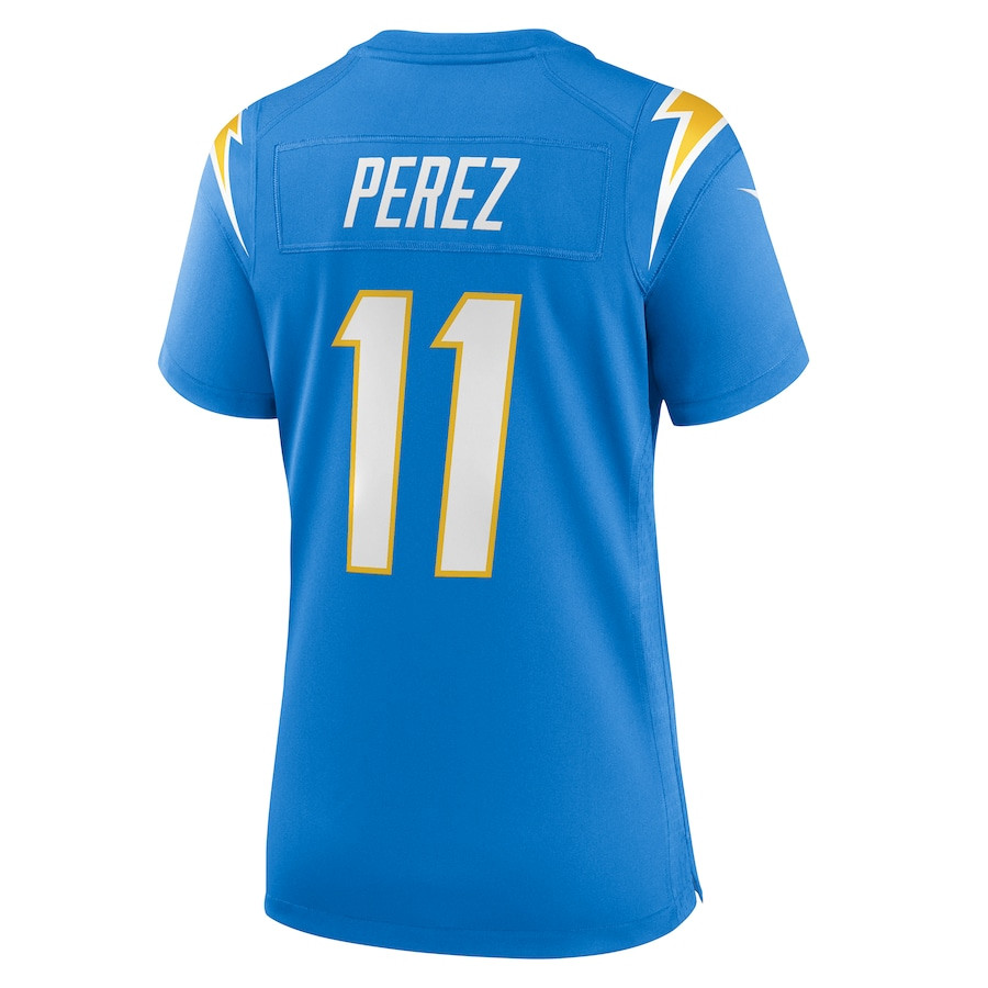 Luis Perez 11 Los Angeles Chargers Team Game Powder Blue NFL Jersey Women's