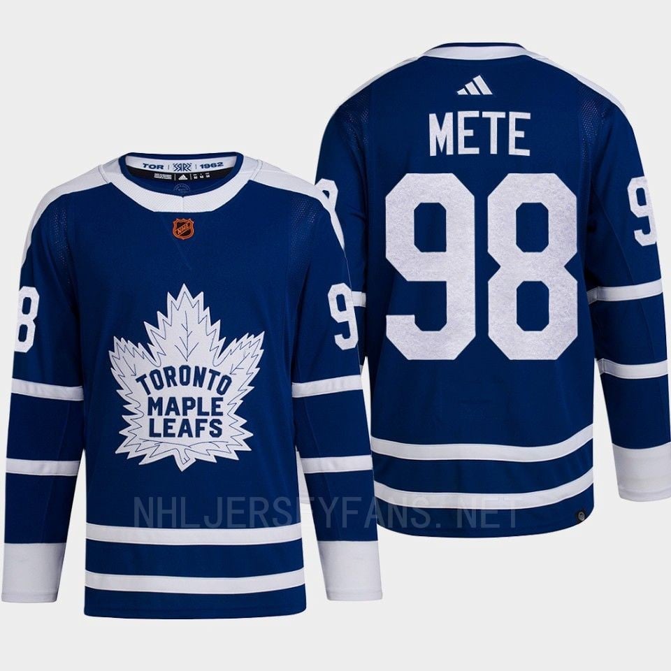 Toronto Maple Leafs 2022 Reverse Retro 2.0 Victor Mete 98 Blue Primegreen NHL Jersey Men's