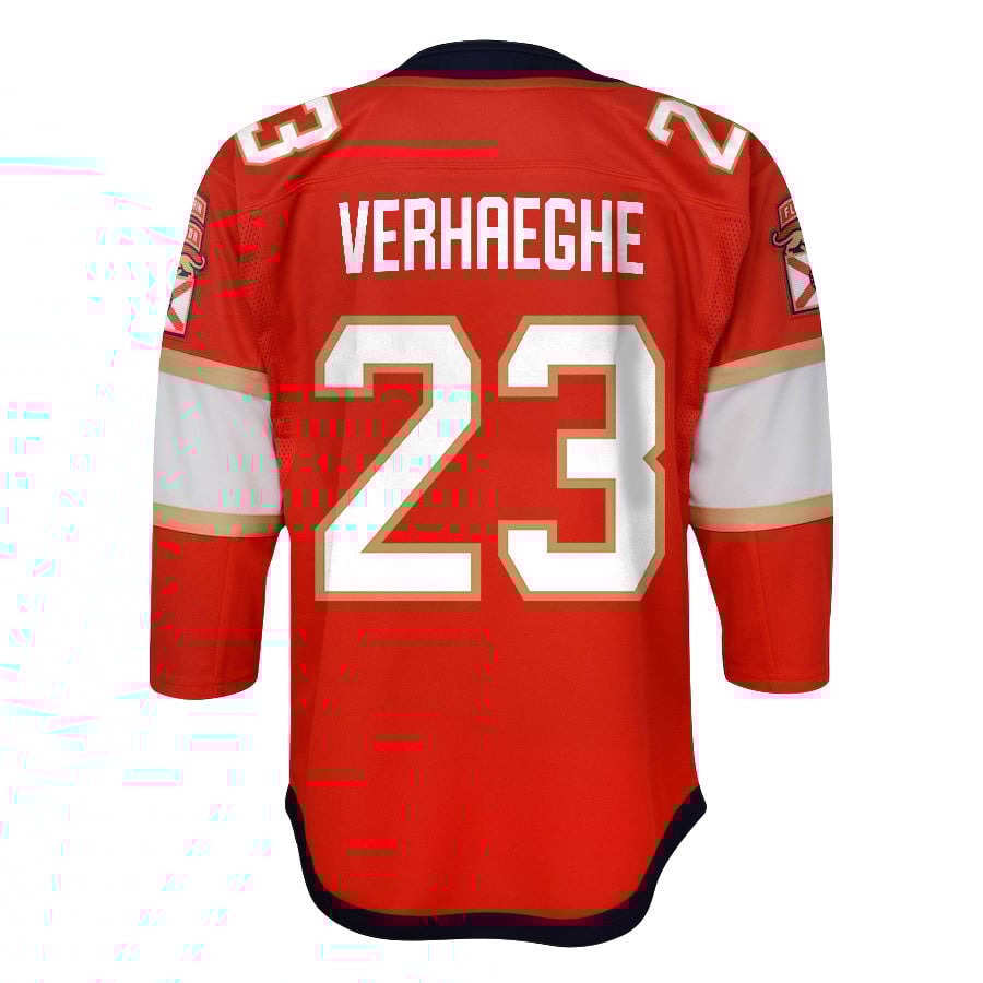 Carter Verhaeghe 23 Florida Panthers 2024 STANLEY CUP Final Home Breakaway Red NHL Jersey Youth