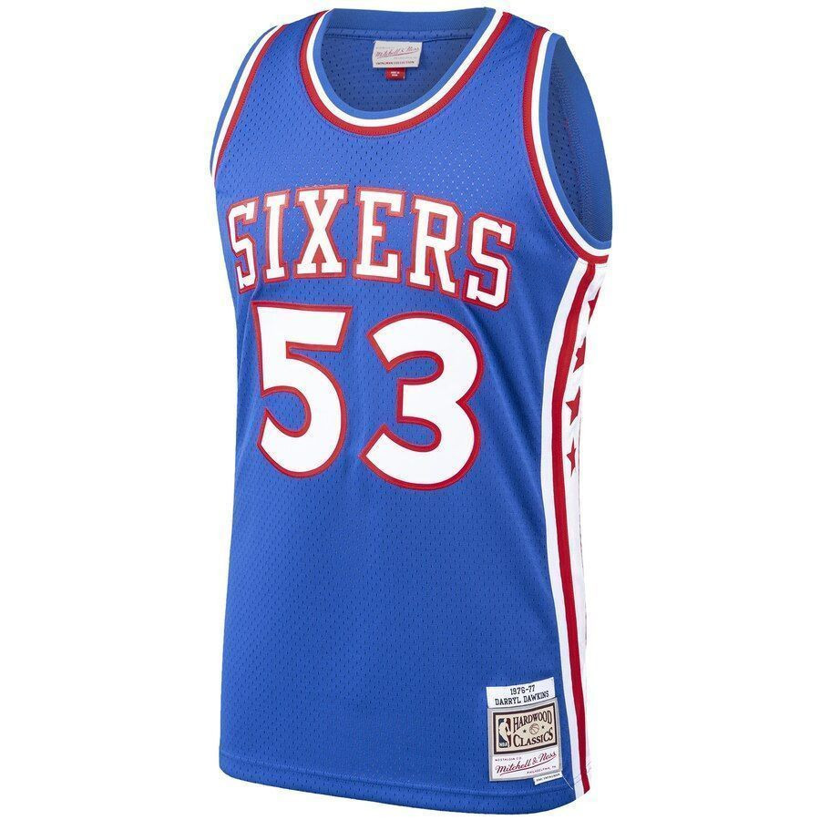 Darryl Dawkins Philadelphia 76ers Mitchell Ness 1976-77 Hardwood Classics Swingman Royal NBA Jersey Men's