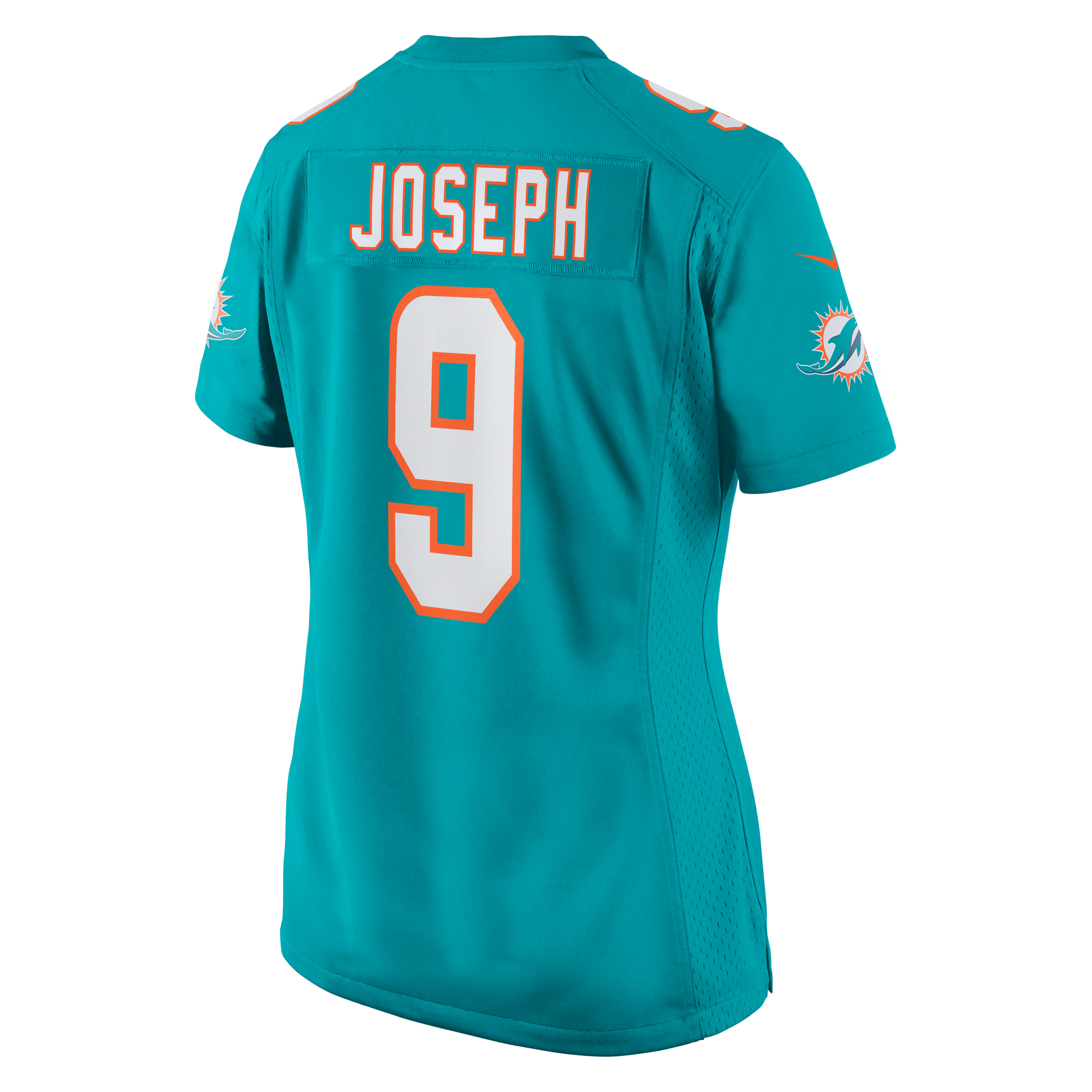 Miami Dolphins Kelvin Joseph Aqua Team Game NFL Jersey Women's