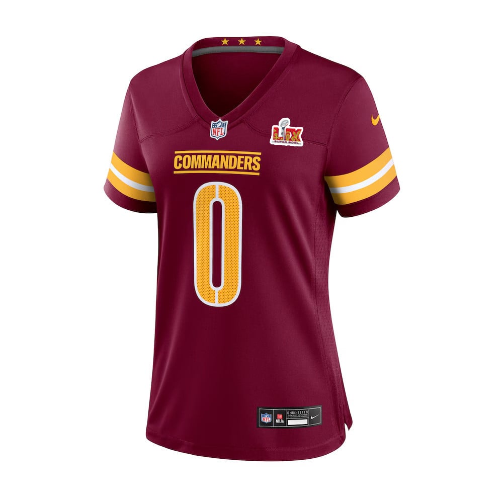 Mike Sainristil #0 Washington Commanders Super Bowl LIX Burgundy NFL Jersey Women's