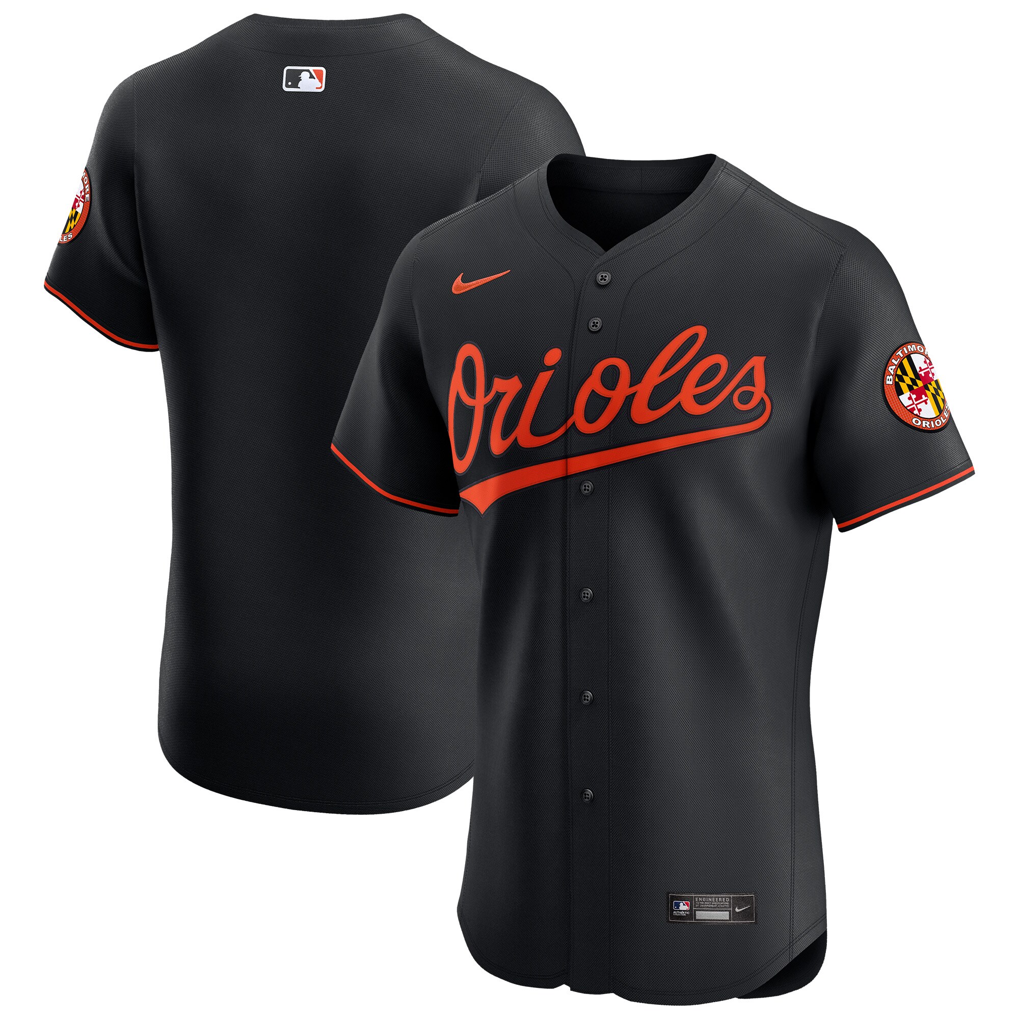 Baltimore Orioles Black Alternate Vapor Premier Elite Patch MLB Jersey Men's