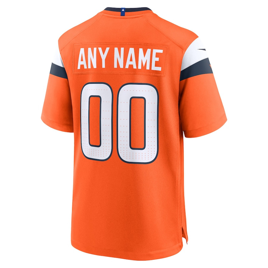Denver Broncos Custom Game Orange NFL Jersey Men's