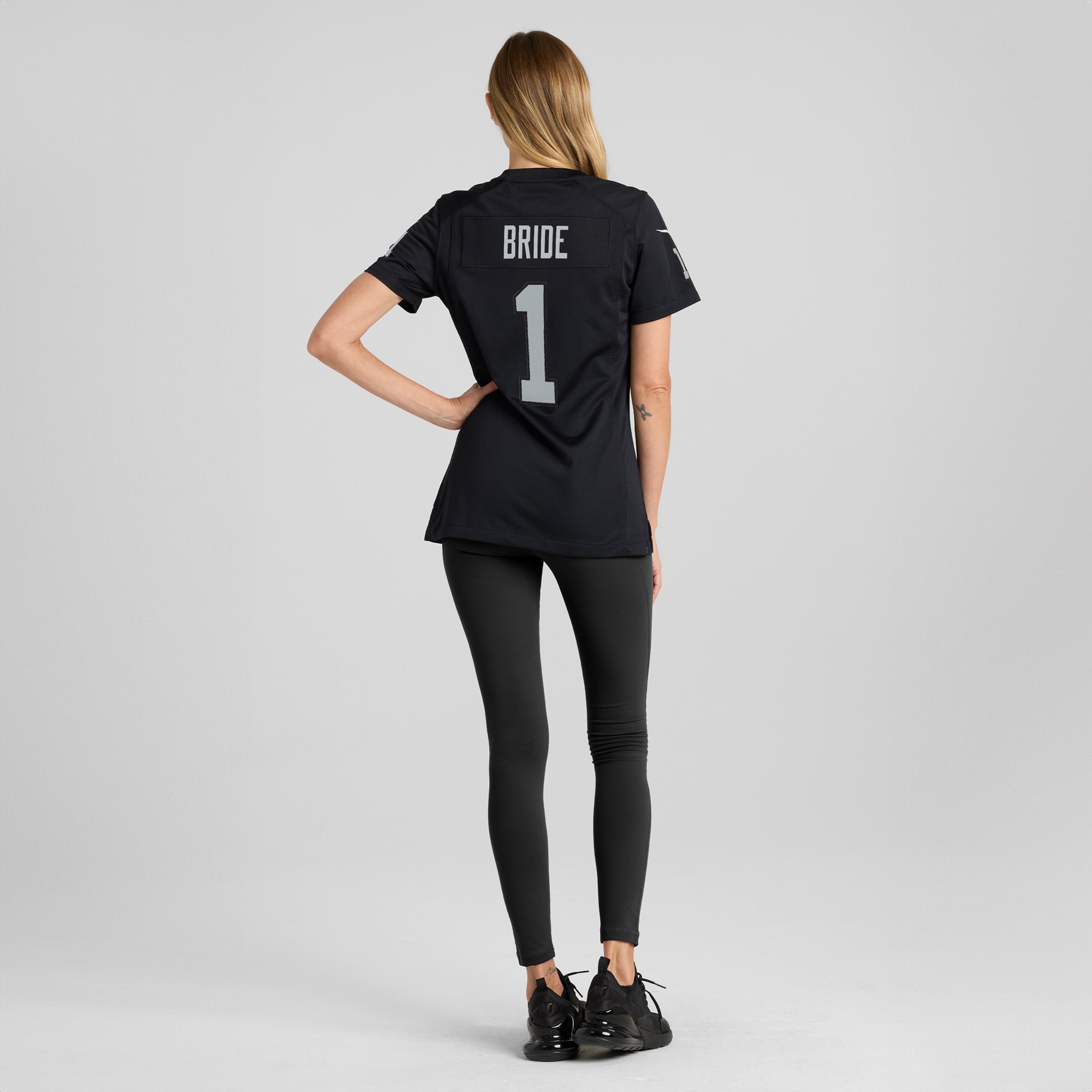 Las Vegas Raiders Number 1 Bride Black Game NFL Jersey Women's