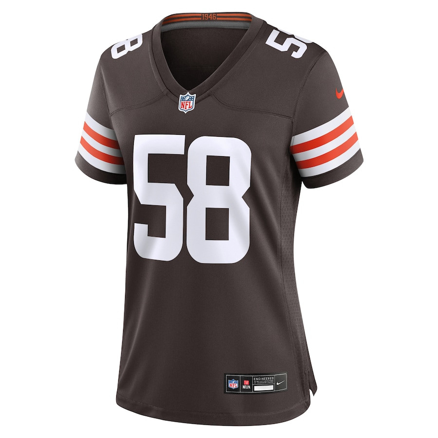 Jordan Hicks 58 Cleveland Browns Game Brown NFL Jersey Women's