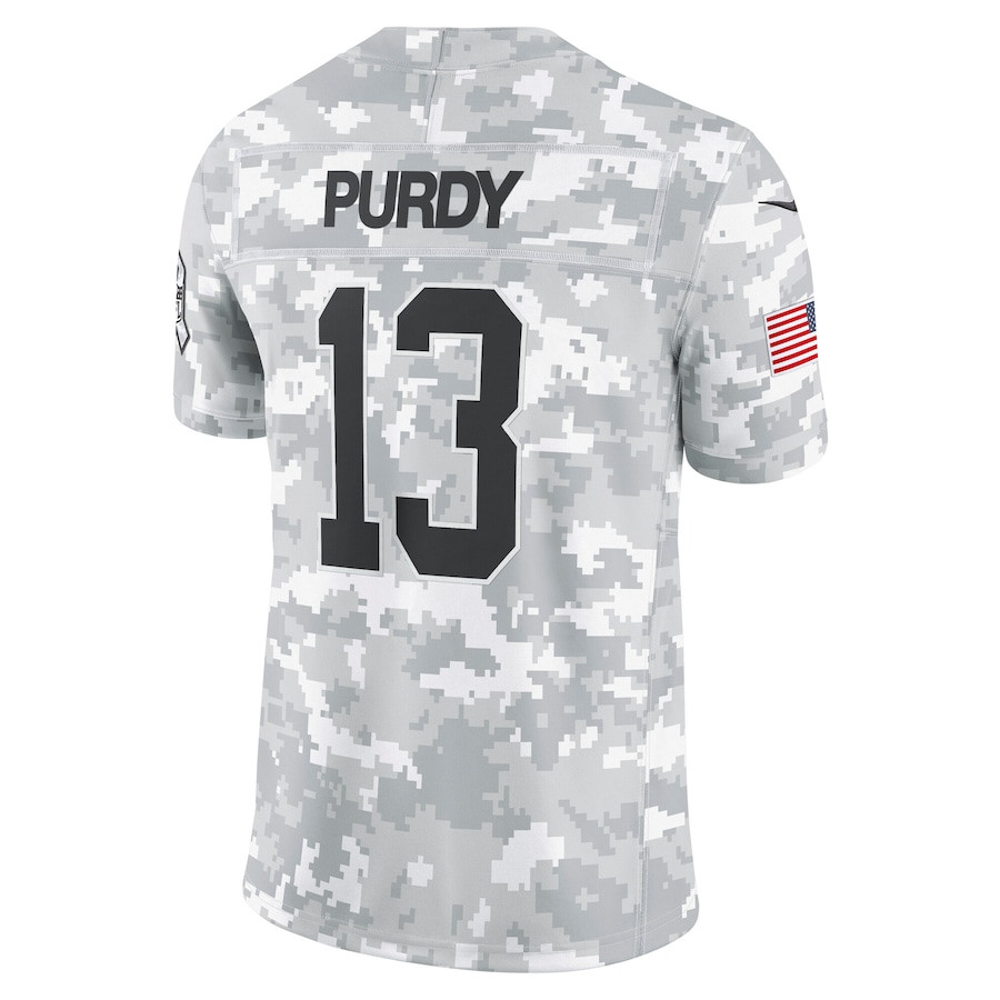 Brock Purdy 13 San Francisco 49ers 2024 Salute to Service Limited Arctic Camo NFL Jersey Men's