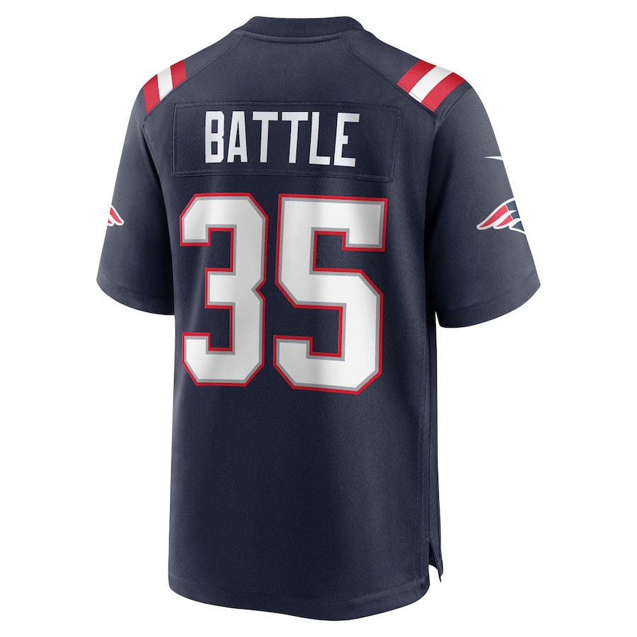 Miles Battle 35 New England Patriots Game Navy NFL Jersey Men's