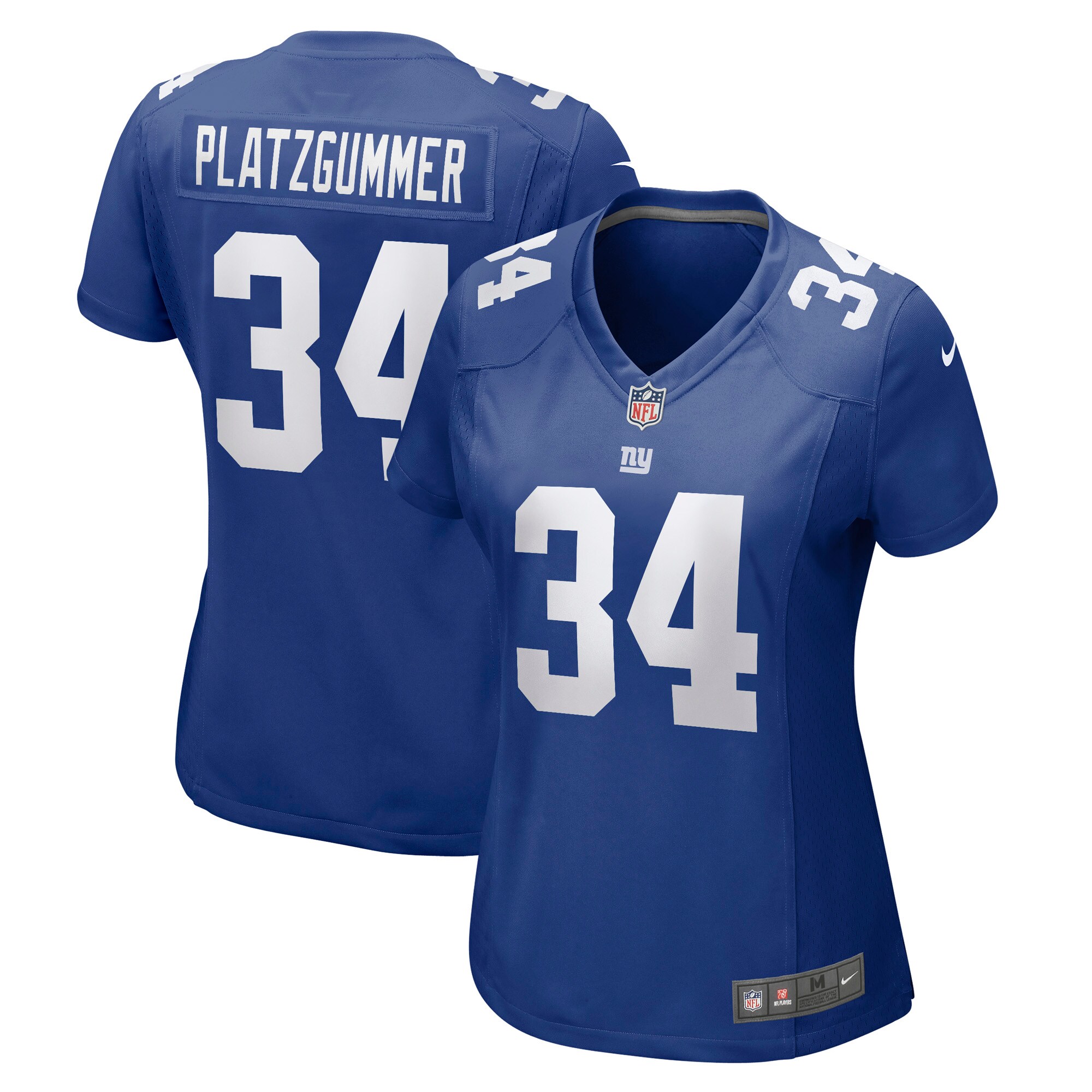 New York Giants Sandro Platzgummer Royal Game Player NFL Jersey Women's