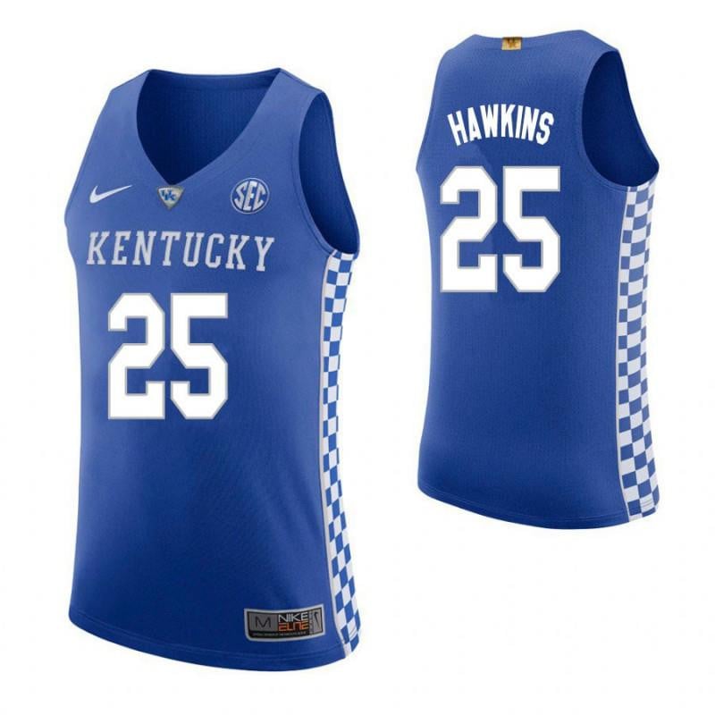 25 Dominique Hawkins Home Blue Elite Kentucky Wildcats NCAA Jersey Men's