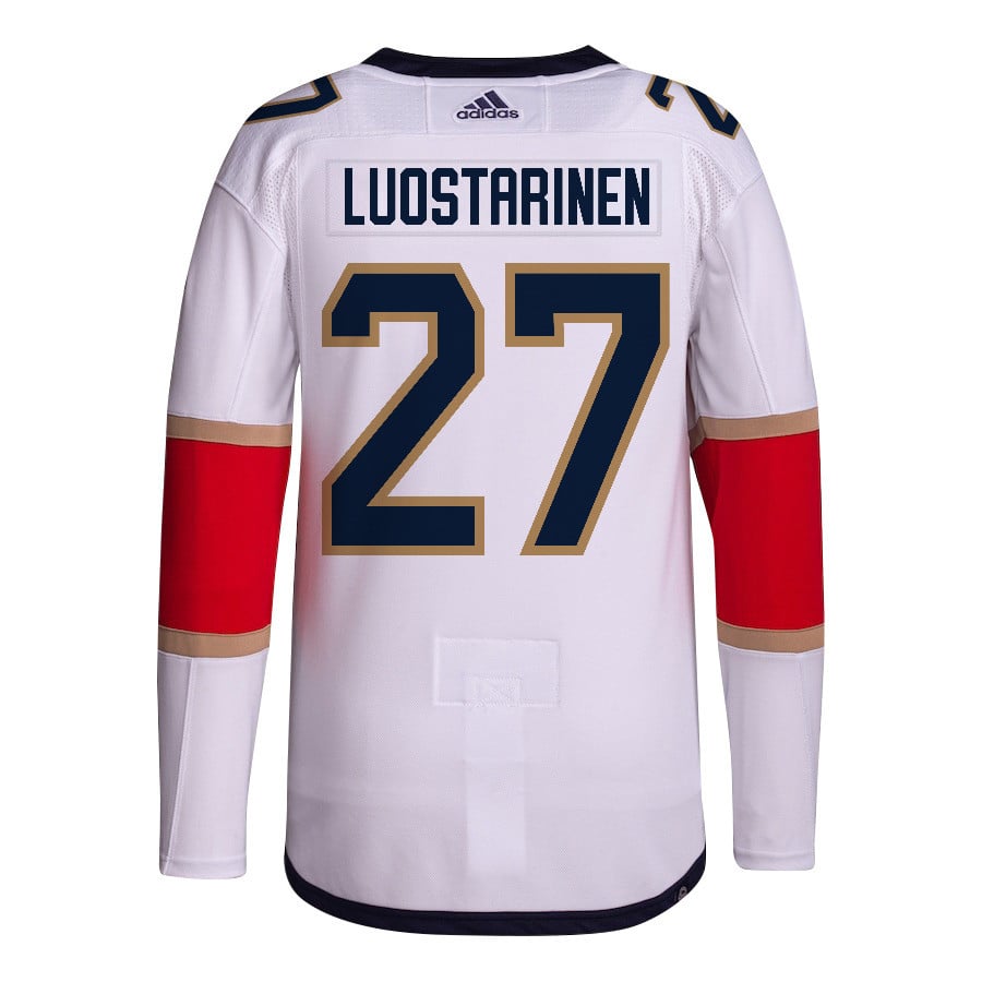 Eetu Luostarinen 27 Florida Panthers 2024 STANLEY CUP Final Away Breakaway White NHL Jersey Men's
