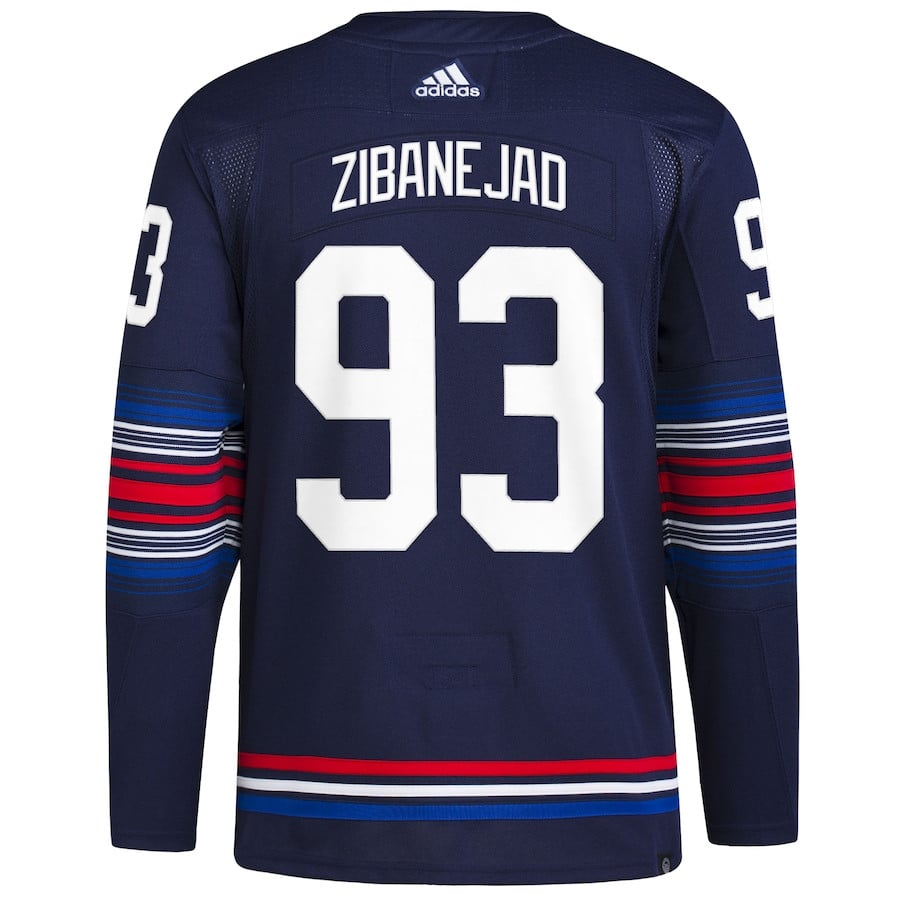 Mika Zibanejad 93 New York Rangers Alternate Primegreen Navy NHL Jersey Men's