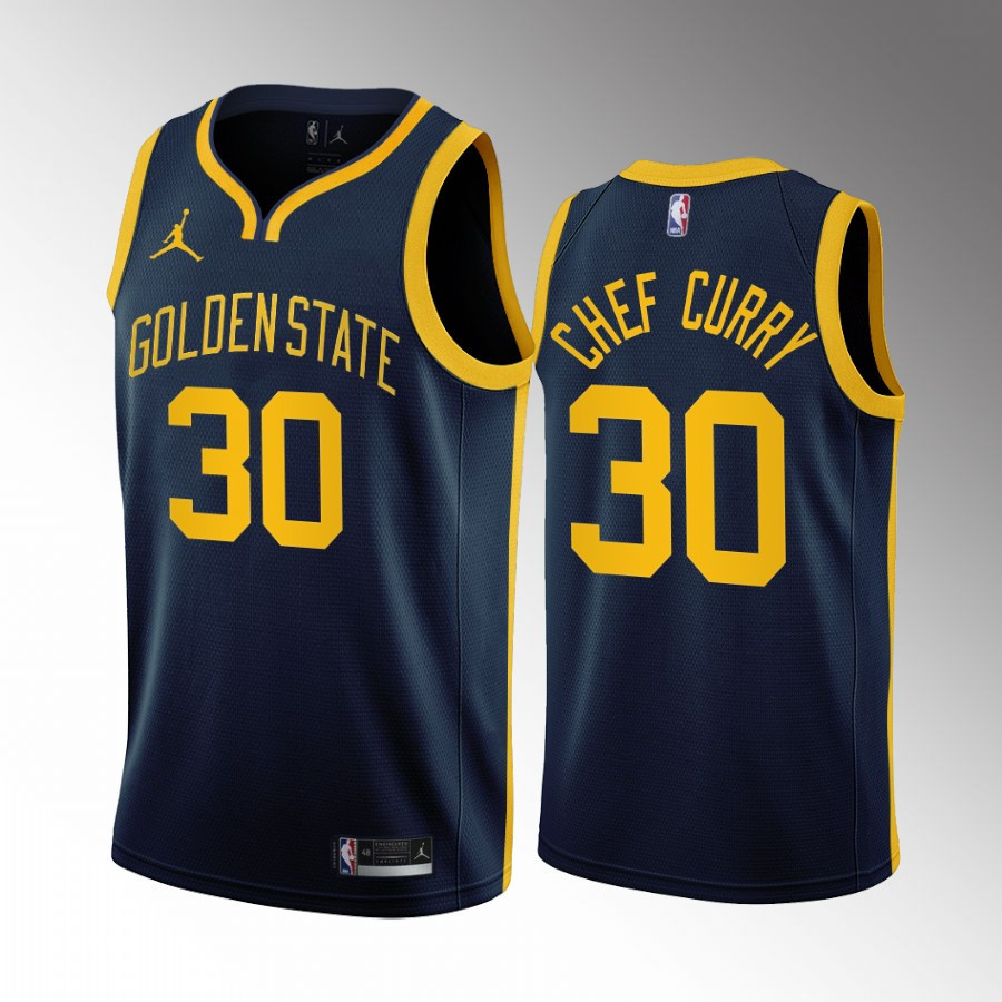 Stephen Curry Chef Curry 30 Golden State Warriors Navy Statement NBA Jersey Men's