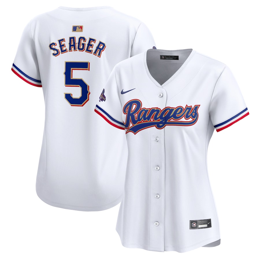 Corey Seager Texas Rangers Women's 2024 Gold Collection Limited Player Jersey White