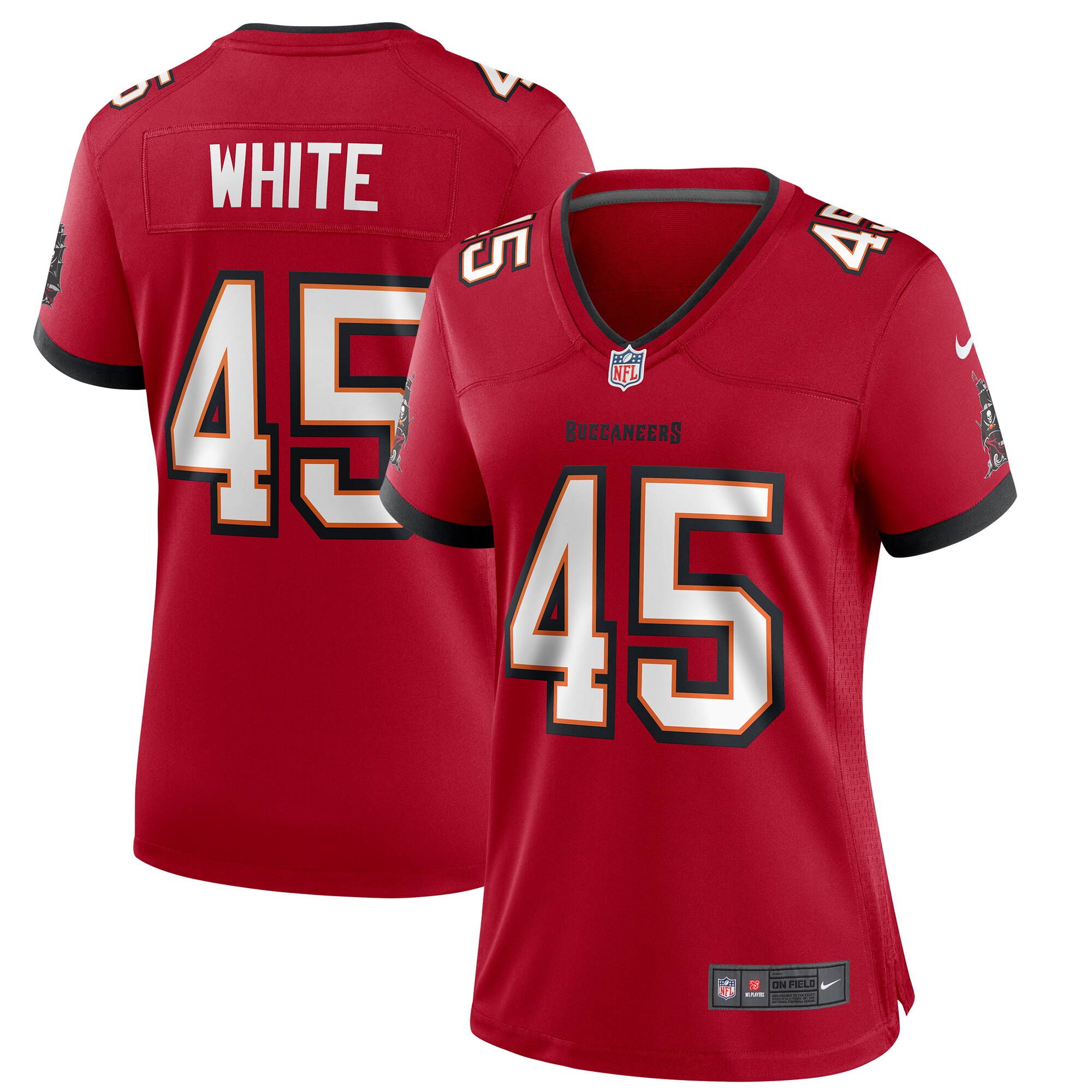Tampa Bay Buccaneers Devin White Red Game Player NFL Jersey Women's