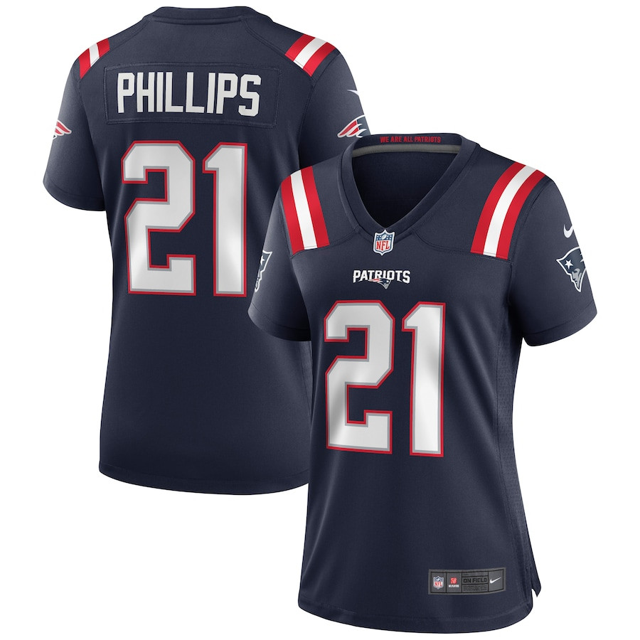 Adrian Phillips 21 New England Patriots Game Navy NFL Jersey Women's