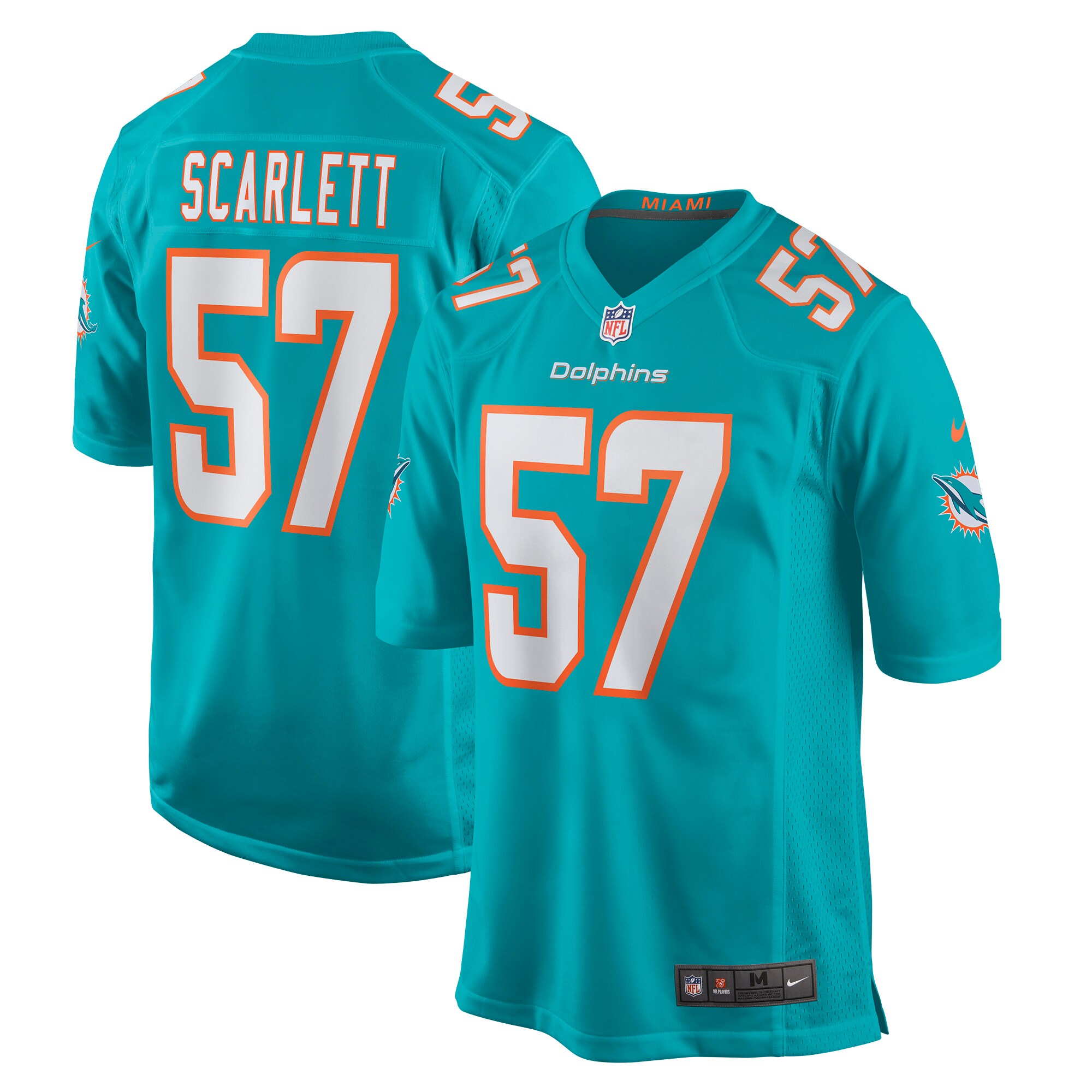 Miami Dolphins Brennan Scarlett Aqua Game NFL Jersey Men's