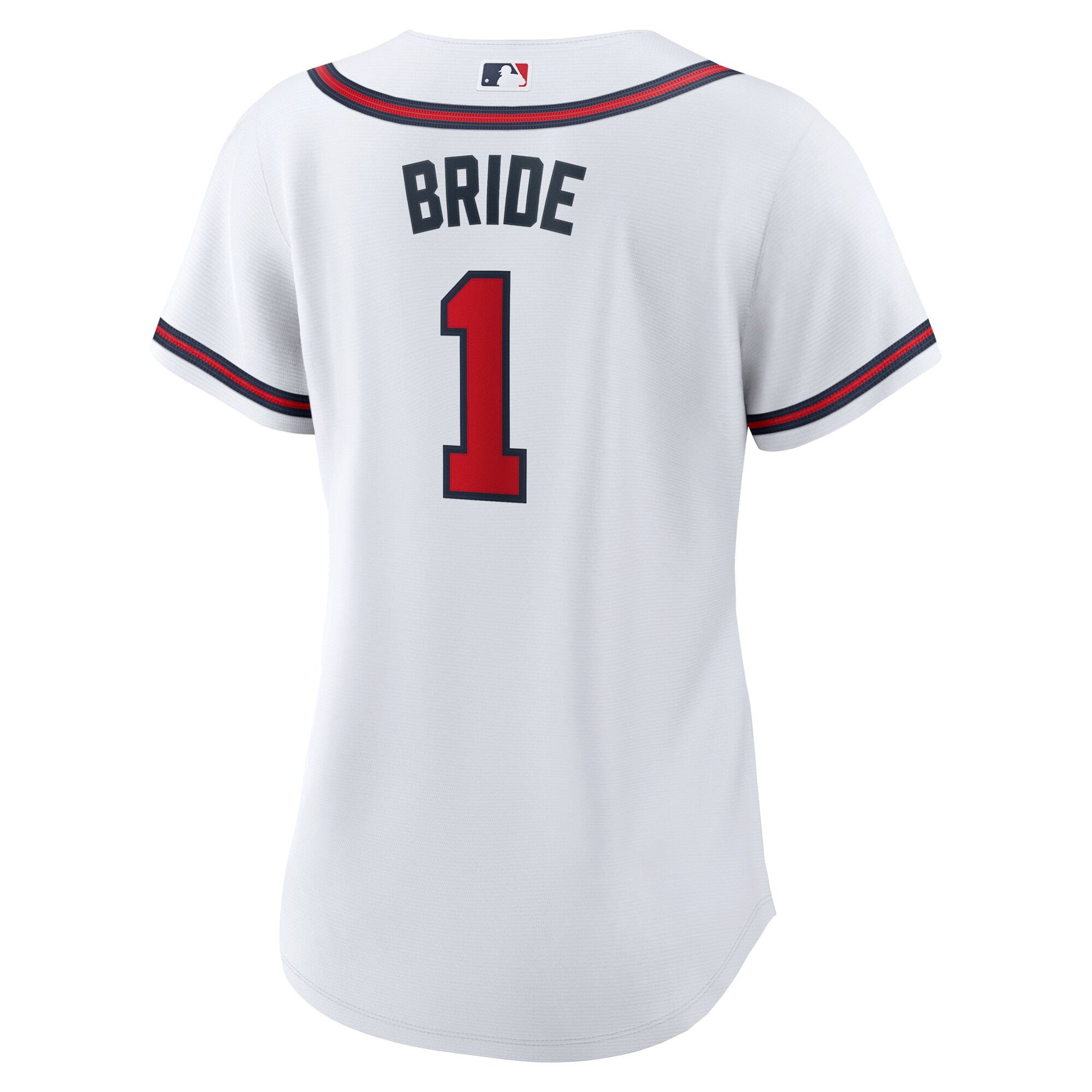 Atlanta Braves White #1 Bride Home MLB Jersey Women's