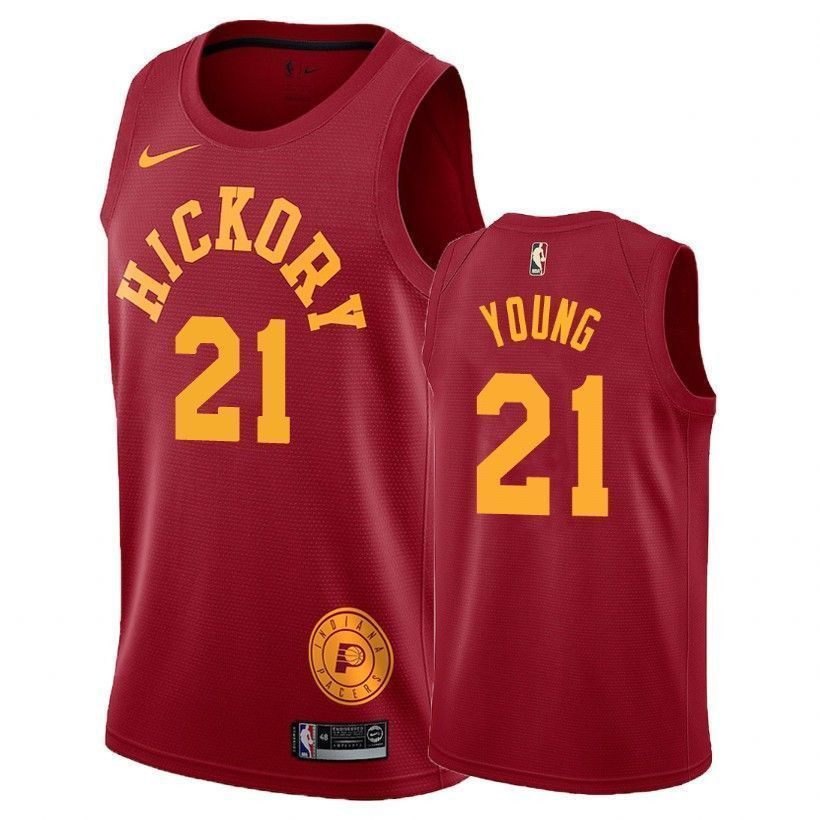 Indiana Pacers Thaddeus Young 21 Hardwood Classics Red NBA Jersey Men's