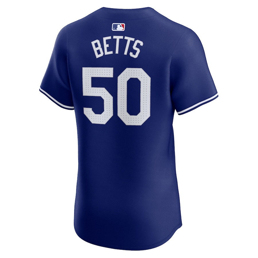 Mookie Betts 50 Los Angeles Dodgers 2024 World Series Alternate Elite Player Royal MLB Jersey Men's