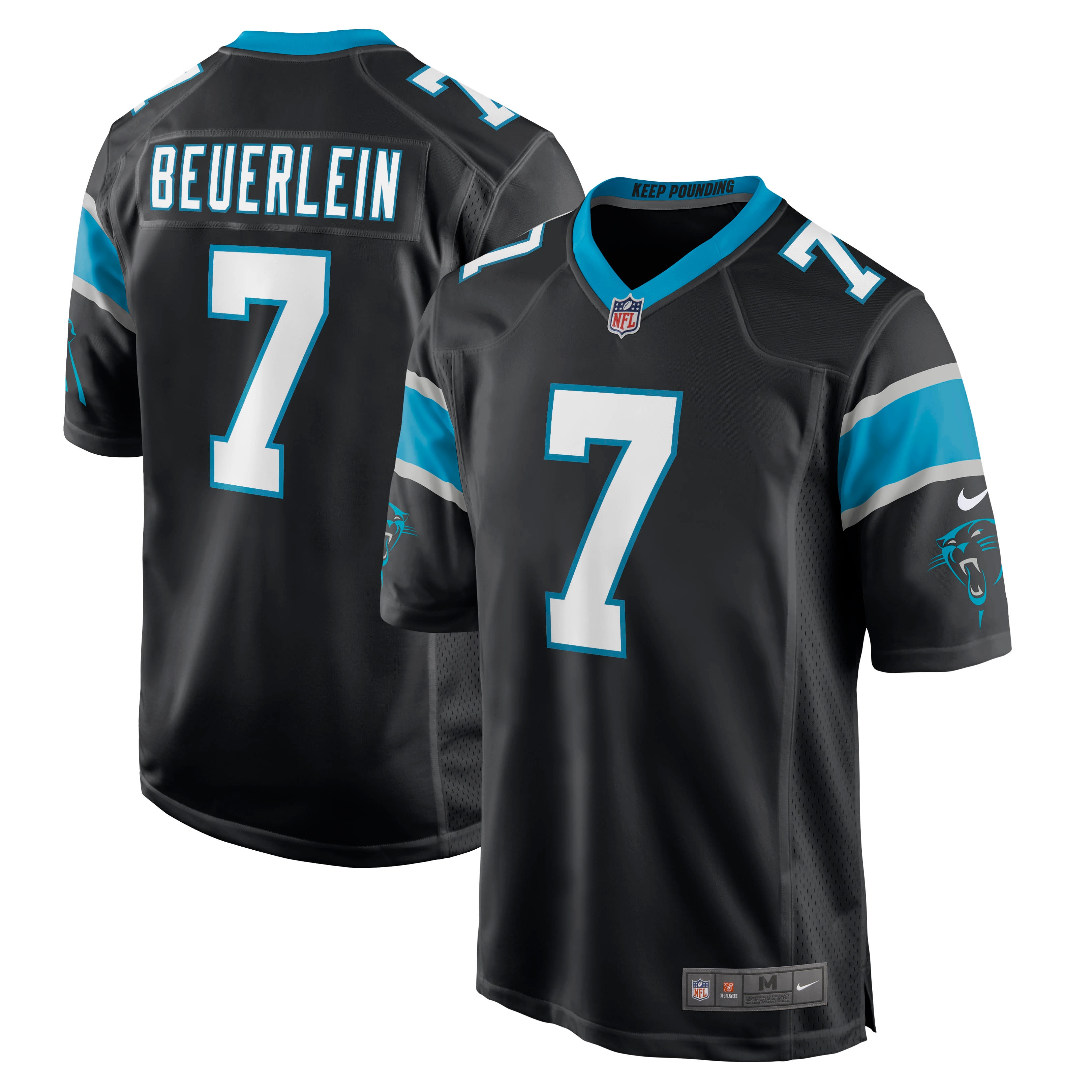Carolina Panthers Steve Beuerlein Black Retired Player NFL Jersey Men's