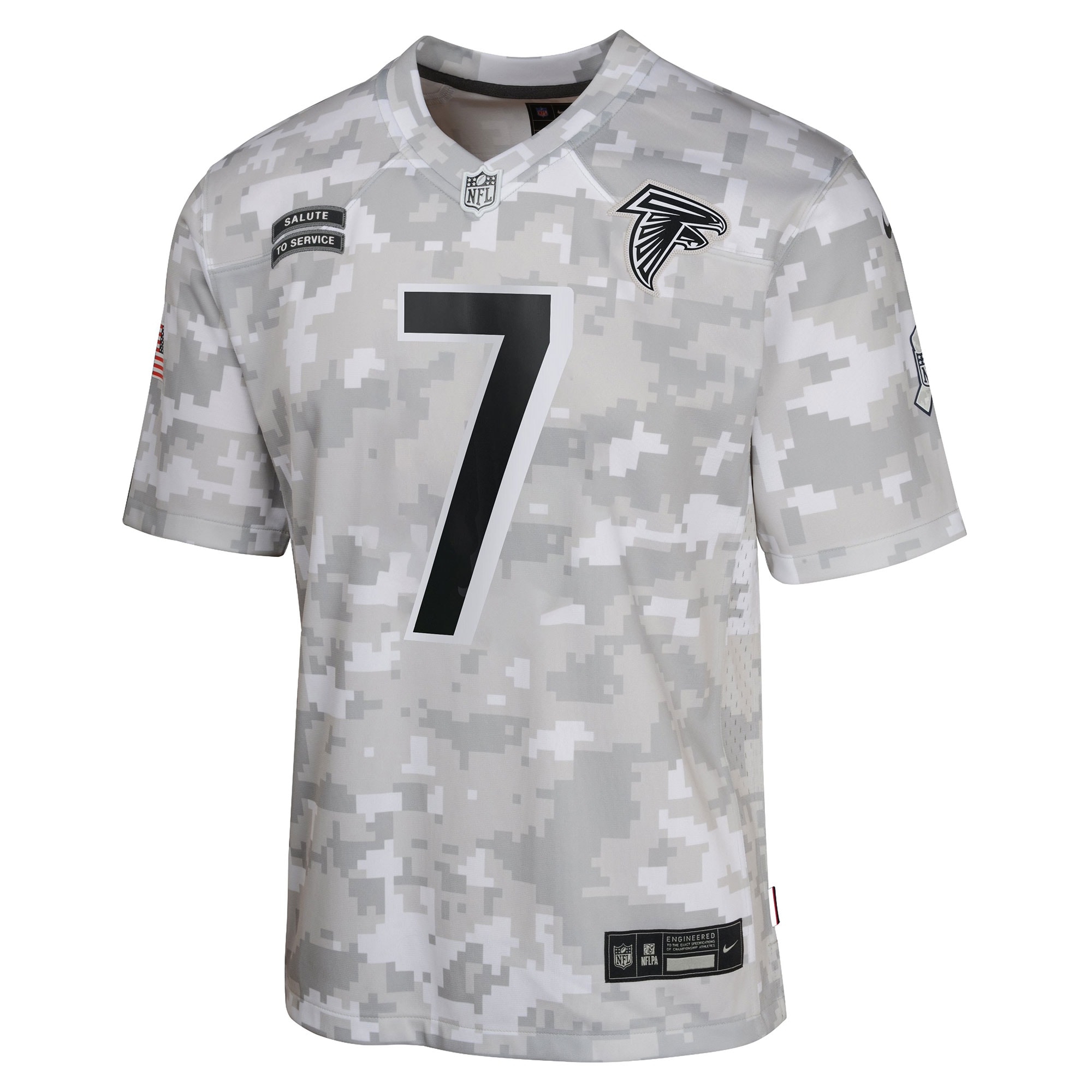 Atlanta Falcons Bijan Robinson Arctic Camo 2024 Salute to Service Game NFL Jersey Youth