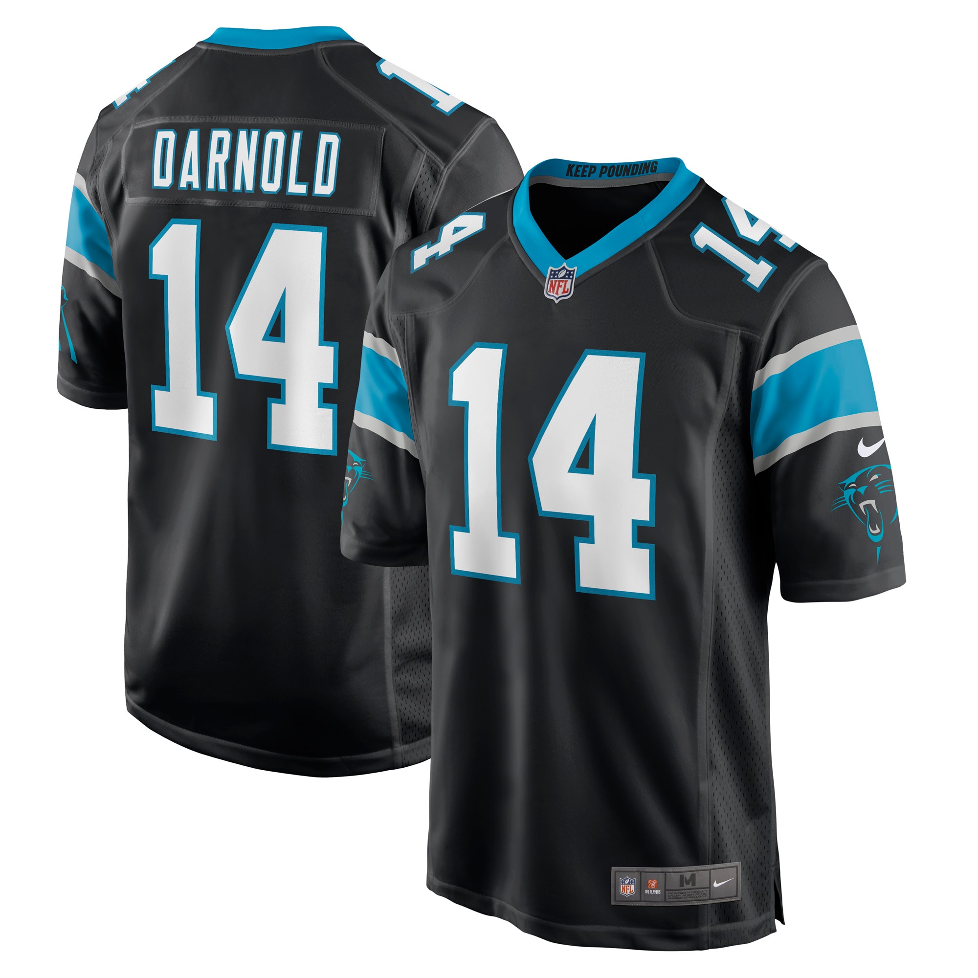 Carolina Panthers Sam Darnold Black Game Player NFL Jersey Men's