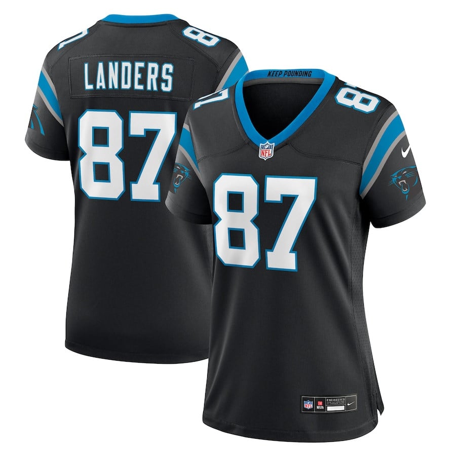 Matt Landers 87 Carolina Panthers Game Black NFL Jersey Women's