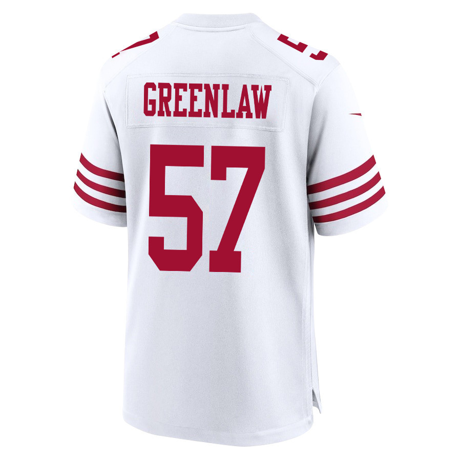 Dre Greenlaw 57 San Francisco 49ers NFC Champions Patch Game White NFL Jersey Men's