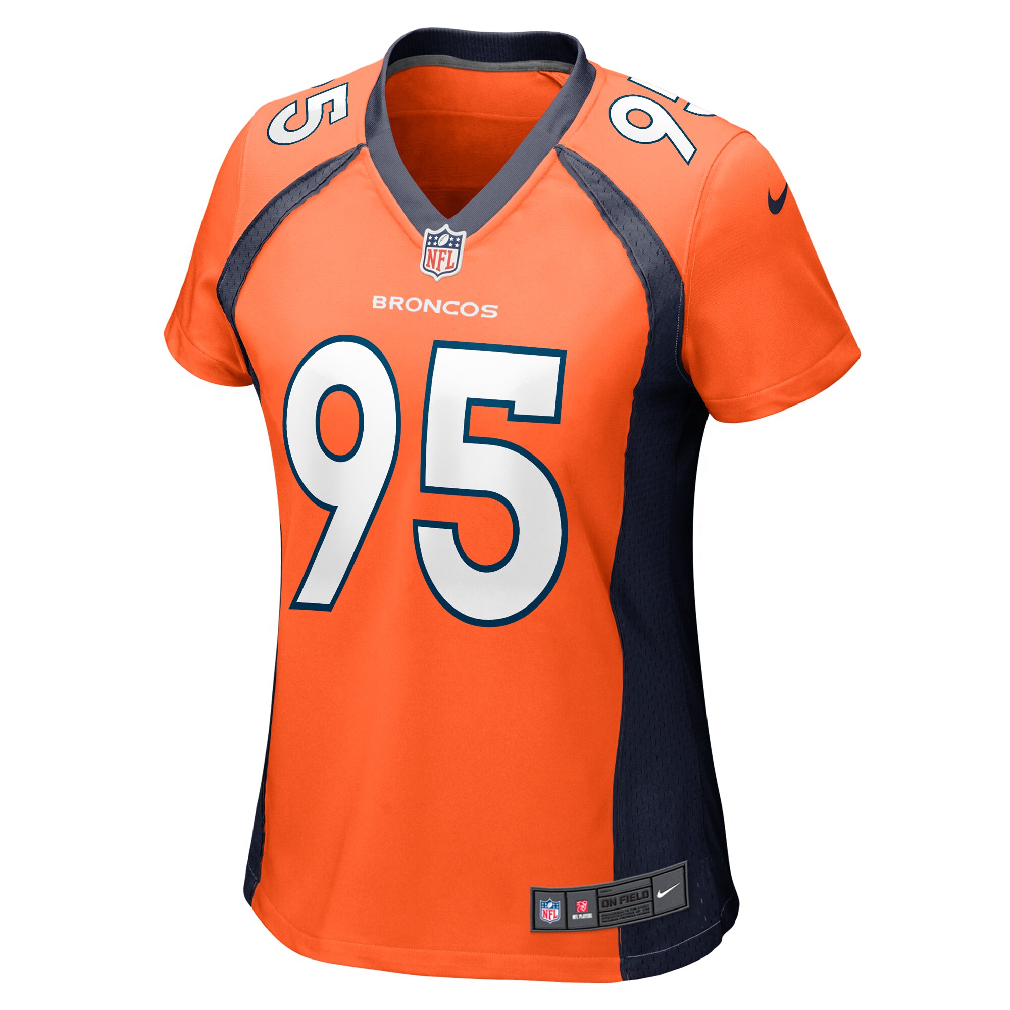 Denver Broncos Elijah Garcia Orange Team Game NFL Jersey Women's